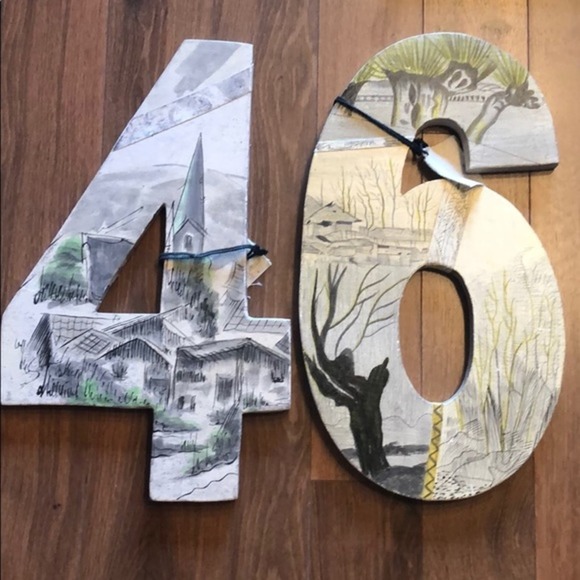 Anthropologie  hand painted Swarm numbers - Picture 4 of 7